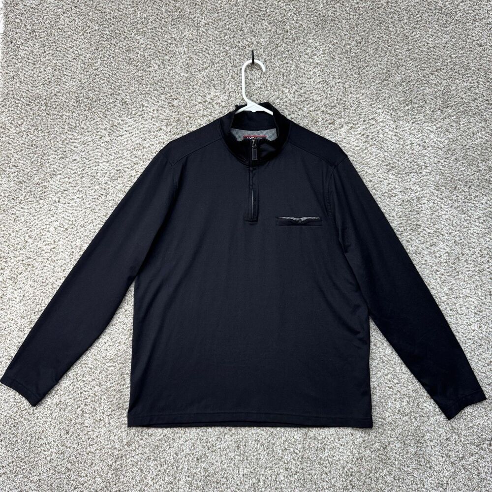 Johnston & Murphy XC4 Pullover Medium Black Performance 1/4 Zip Extreme‎ Comfort